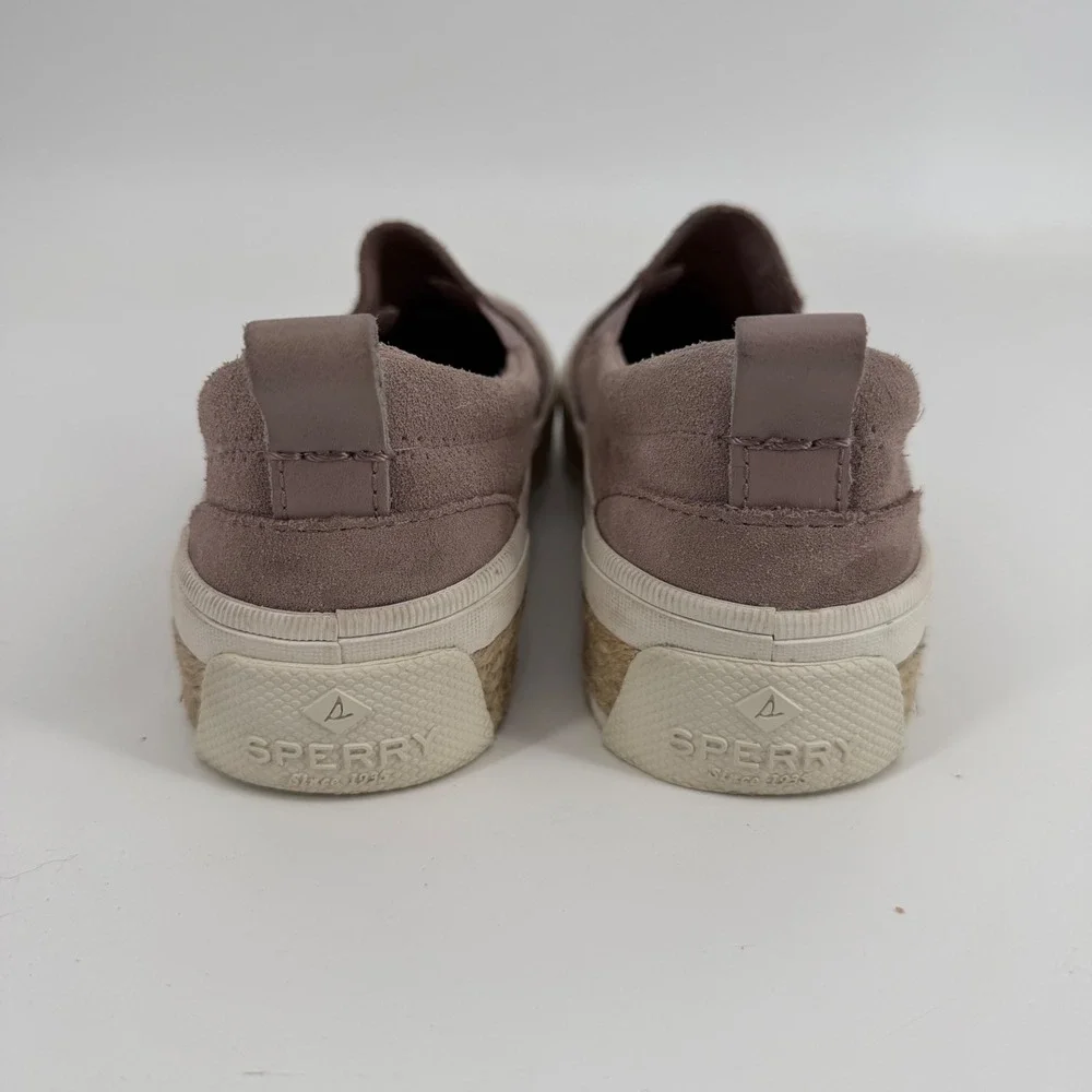 Sperry Crest Vibe Espadrille Women Size 6 Mauve Purple Suede Slip On Sneakers